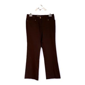 🆕 MICHAEL KORS • size 2P women's • Gramercy fit pants flared leg chocolate NWT